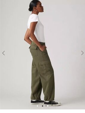 Levi's Olive Green Wide-Leg Cargo Pants